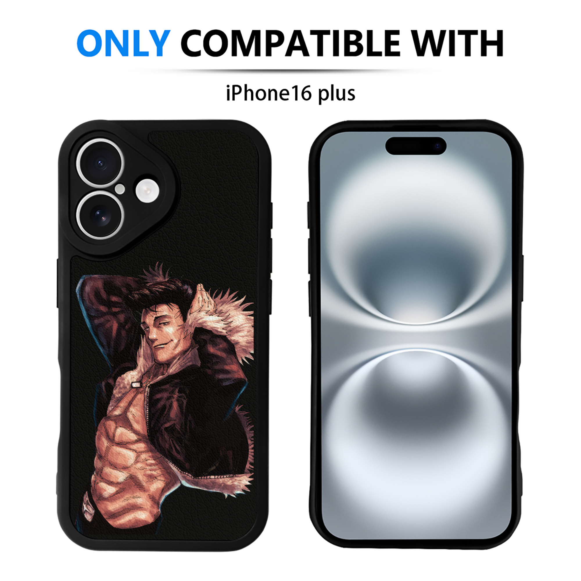 （画像用） 呪術廻戦 Jujutsu Kaisen 【iPhone 16シリーズ対応】シリコンスマホケース（レザー調） 材質：シリコン